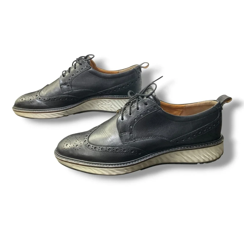 ECCO Mens ST.1 Hybrid Wingtip Black Leather Brogue Shoes 836424‎ Size 11.5